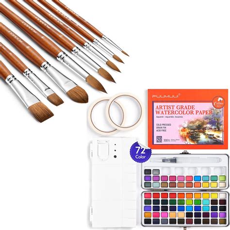 Amazon Fuumuui 8Pcs Kolinsky Sable Watercolor Brushes Professional