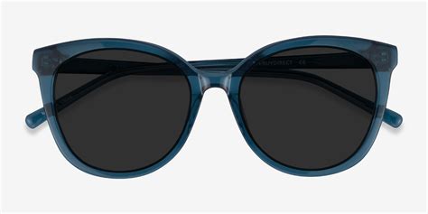 Cinematic Cat Eye Clear Teal Frame Sunglasses For Women Eyebuydirect