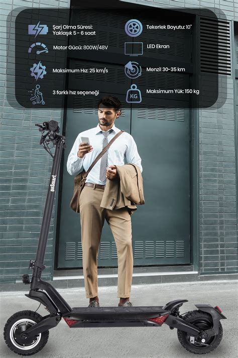 Gosmart Vr 300 800w Çift Süspansiyonlu Elektrikli Scooter
