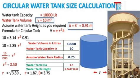 How To Find Out The Dia Volume Of A Circular Water Tank Civil