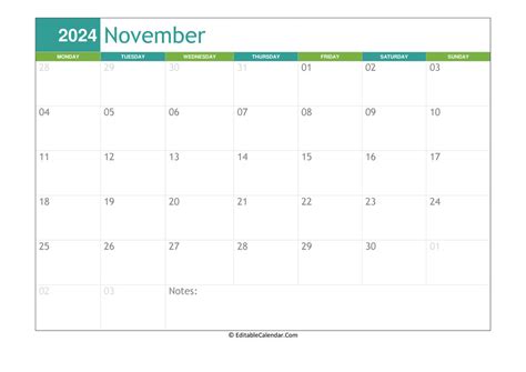 Printable Calendar November Notre Dame Schedule