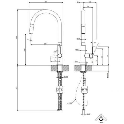 Gessi 60003 149 Robinet mitigeur grillagé avec douchette finox