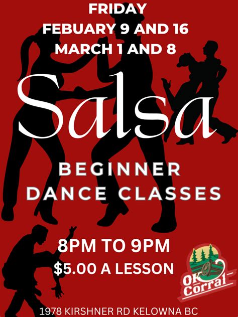 Red And Black Illustrated Salsa Dance Classes Instagram Post Poster