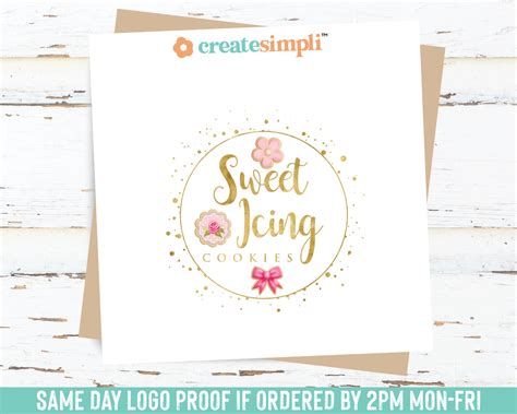 Sugar Cookie Logo Design Cookies Logo Bakery Logo Branding Etsy