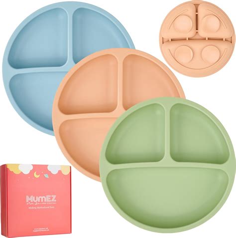 SOBEAU 7 pièces Assiette Ventouse Pour Bébé assiette enfant avec 3