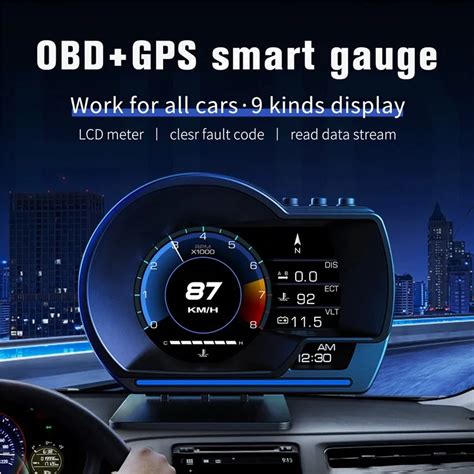 Wholesale P6 Car HUD Head Up Display OBD2 GPS Smart Gauge With Over