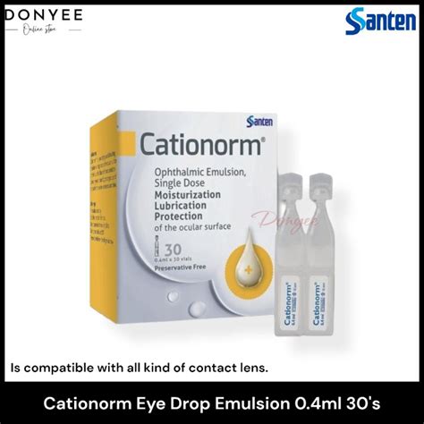 Cationorm Ophthalmic Emulsion 04ml 30s 5s Lazada