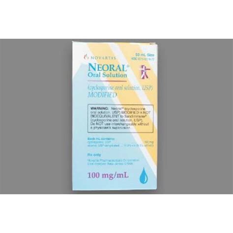 Neoral Immunosuppressive Agent Cyclosporine Modified 100 Mg Ml Oral