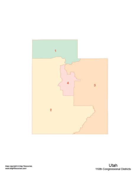 Utah Map with 2022 Congressional Districts