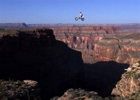 Robbie Knievel Airborne Above The Grand Canyon Az During A