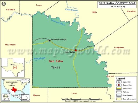 San Saba County Map Map Of San Saba County Texas