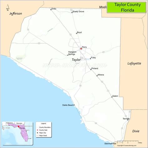 Map of Taylor County, Florida - Where is Located, Cities, Population ...