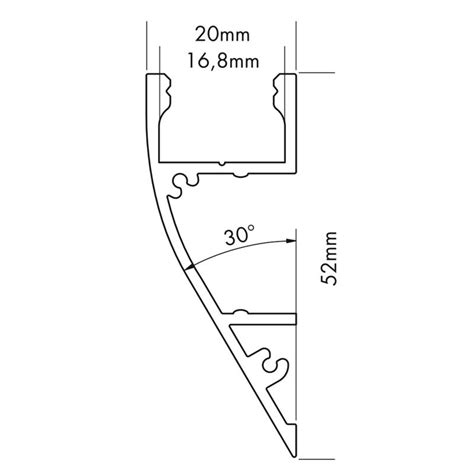 X Mm Alu Led Profil S Line Wall M