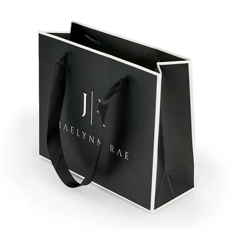 Black Paper Bags With Handles Custom Cardboard Display And Paper Box