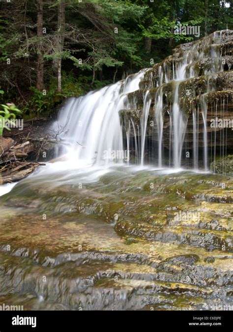 Au Train Upper Waterfalls in the Hiawatha National Forest in Michigan's ...