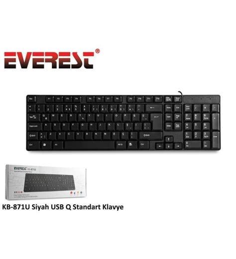 Everest Kb U Siyah Q Usb Kablolu Standart Tu Lu Klavye Everest