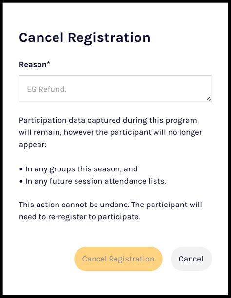 Cancel A Program Registration Playhq