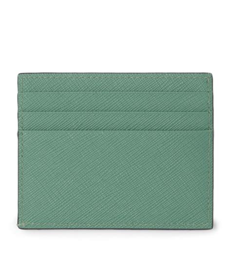 Mens Prada Green Saffiano Leather Card Holder Harrods UK