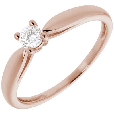 Solitaire Roseau Or Rose Carats Carat Bijoux Edenly