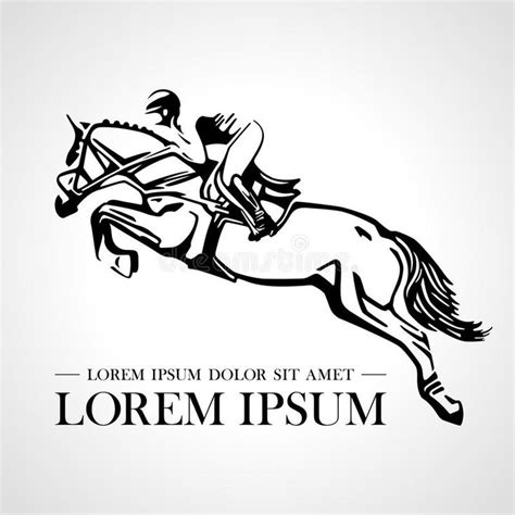 Silhouette Of Racing Horse With Jockey Logo Design Icons Equestrian