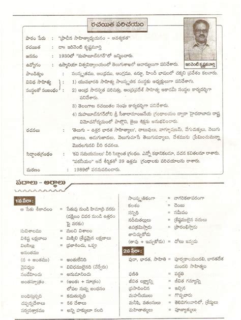 Ganti Telugu Educate Academy Th Class Unit Lesson Pracheena