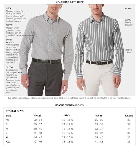 Men’s dress shirt size chart | Dresses Images 2022