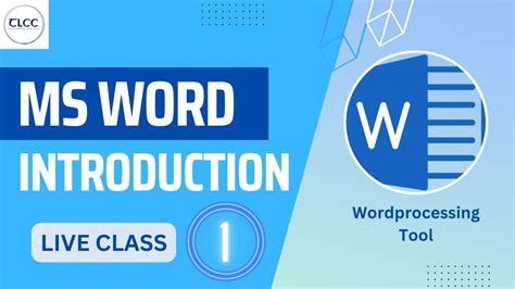 Ms Word Introduction Live Class Tlcc Youtube