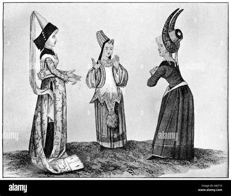 Horned And Steeple Headdresses 15th Century 1910 Artist Unknown