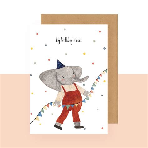 Postkaart Big Birthday Kisses Studio Bertha Warmte Op Papier