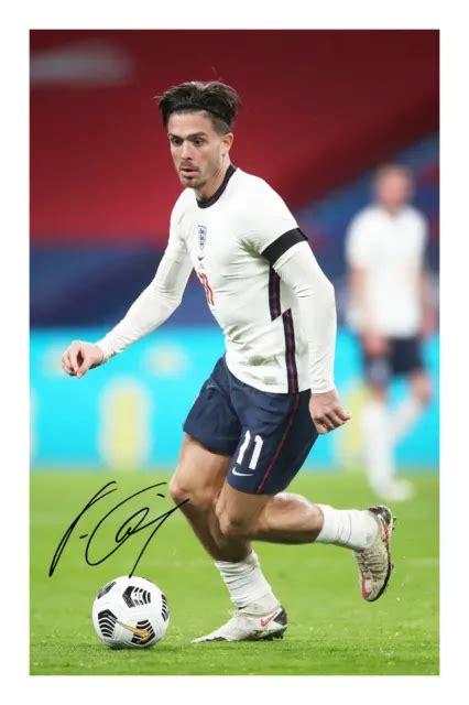 Jack Grealish England Euro Signierter A Fotodruck Eur