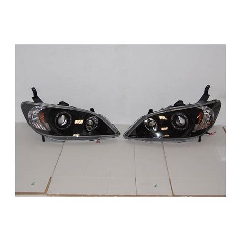 Faros Delanteros Ojos De Angel Honda Civic 04 4P Black Bimar Tuning