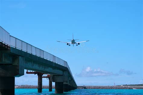 An Aircraft Approaching Miyako Shimojishima Airport Okinawa Japan