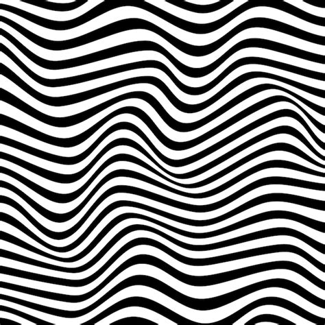 Wavy Lines Pattern Black And White