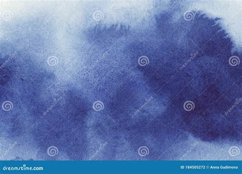 Navi Classic Blue Indigo Watercolor Texture Background With Wet Brush