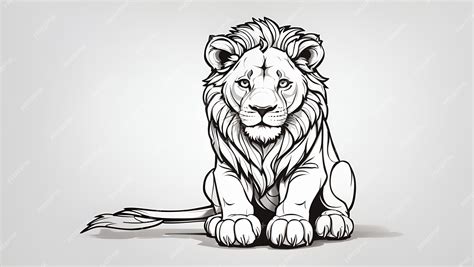 Premium AI Image | lion on black and white background sketch