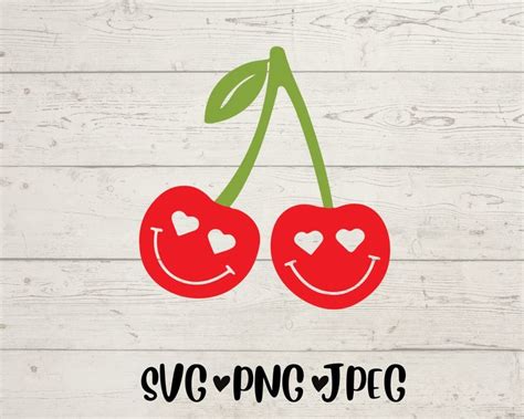 Cherry Smiley Face Svg Smiley Faces Svg Happy Face Svg Cherries Svg