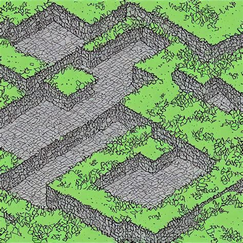 Isometric View Of The Outside Of A Cave Colored Stable Diffusion