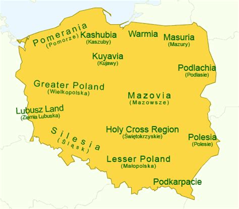 Regions of Poland - simple map Poland Food, Poland Germany, Poland Map, Visit Poland, Travel ...