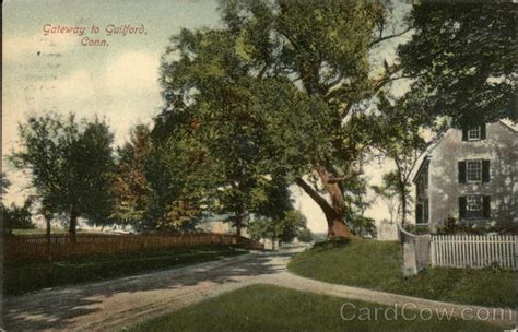 Entrance to Town Guilford, CT Postcard