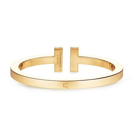 Tiffany T Square Bracelet In 18k Gold With Pavé Diamonds Medium