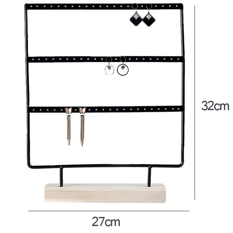 Oorbellen Presenteren Rack Houten Base Metalen Oor Grandado