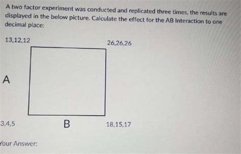 Solved A Two Factor Experiment Was Conducted And Replicated Chegg