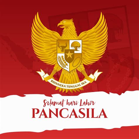 Vector Illustration Selamat Hari Lahir Pancasila Translation Happy