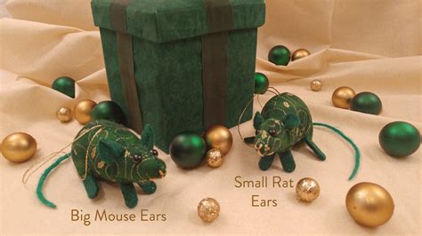 Green With Gold Vines Mouserat Ornament Citrine Mouse