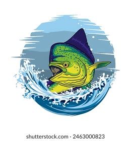 Mahi Mahi Dorado Fishing Illustration Logo Stock Vector Royalty Free