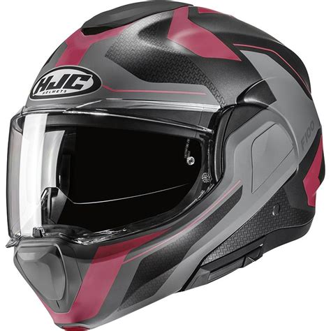 Casque F100 BIOS MC8SF HJC Gris Rose Noir MOTO AXXE FR Casque Modulable