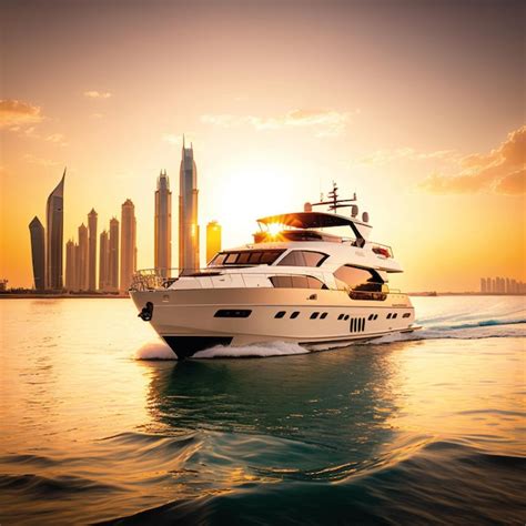 Premium Photo | Capturing the Beauty of Sunset on a Yacht in Dubai from ...