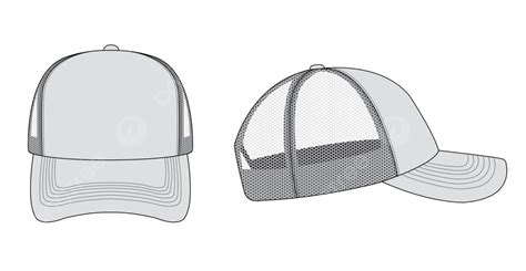 Trucker Capmesh Cap Template Illustration Template Up Isolated Vector