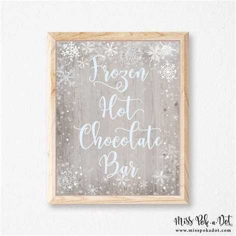 Frozen Hot Chocolate Bar Sign Printable Cocoa Winter Etsy