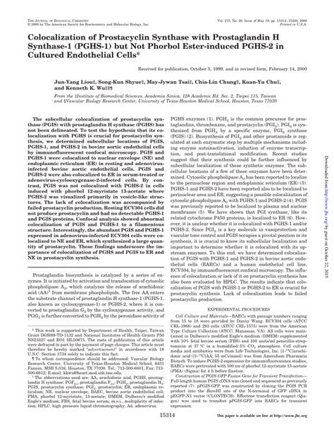 (PDF) Colocalization of Prostacyclin Synthase with Prostaglandin H ...